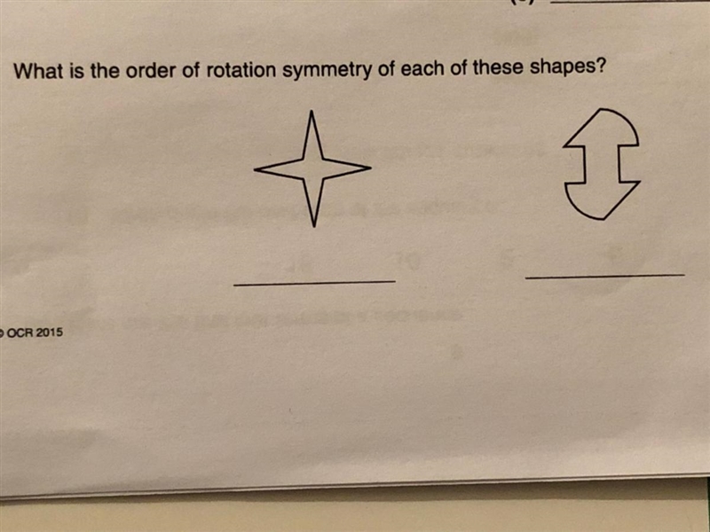 What is the order of rotation symmetry of these shapes?????-example-1