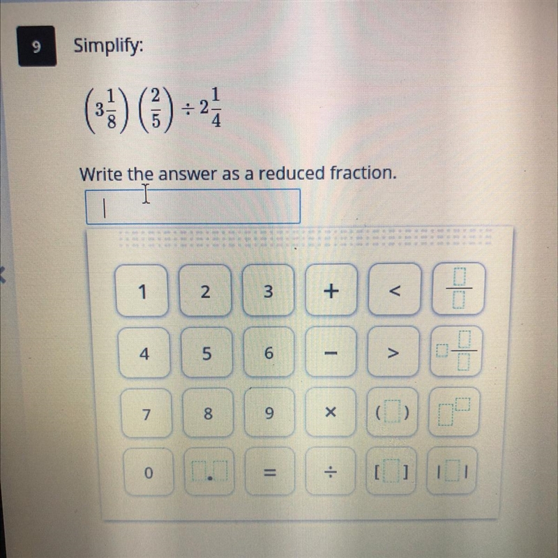 (3 1/8) (2/5) divided by 2 1/4. Help please due tomorrow-example-1