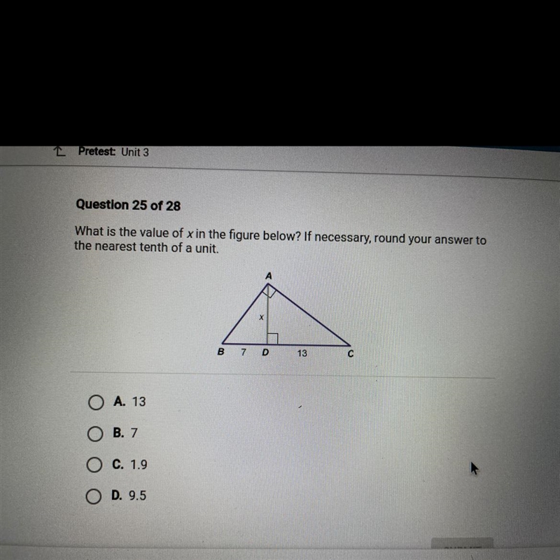 HELP PLZZ What is the value of x in the figure below? If necessary, round your answer-example-1