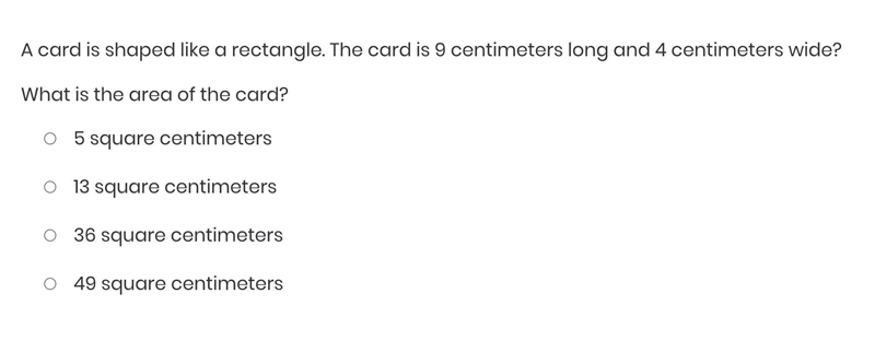 Please help we with this. "a card is shaped like a rectangle, The card is 9 centimeters-example-1