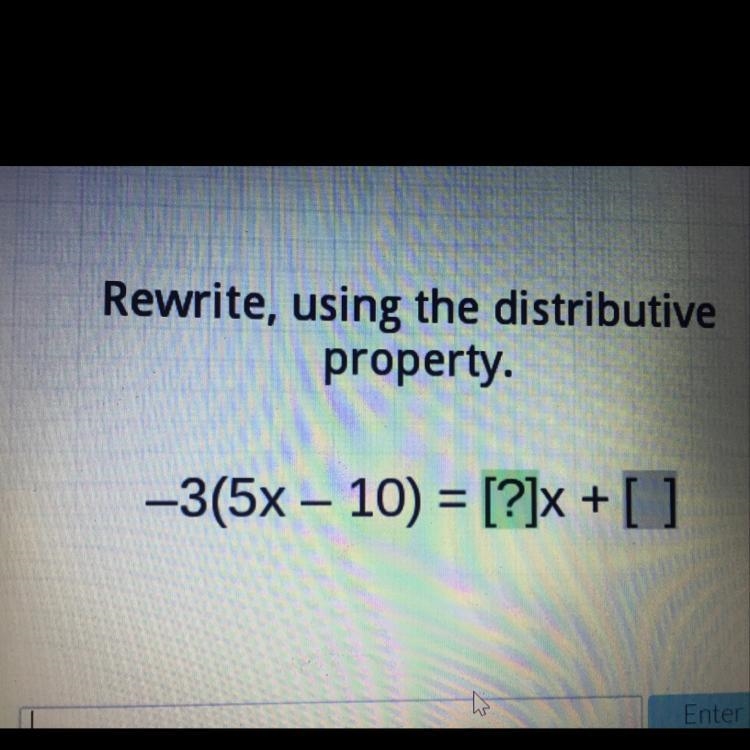 -3(5x-10)=[?]x + [ ]-example-1