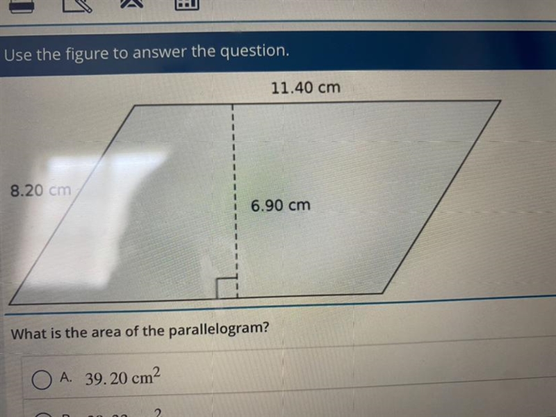 What is the area of the parallelogram?-example-1