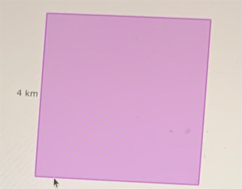 What is the area of this square? 4 km ____ square kilometers-example-1