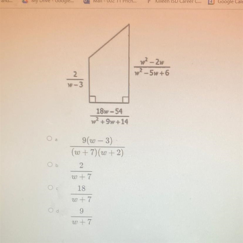 Find an expression to represent the area of the trapezoid below.-example-1