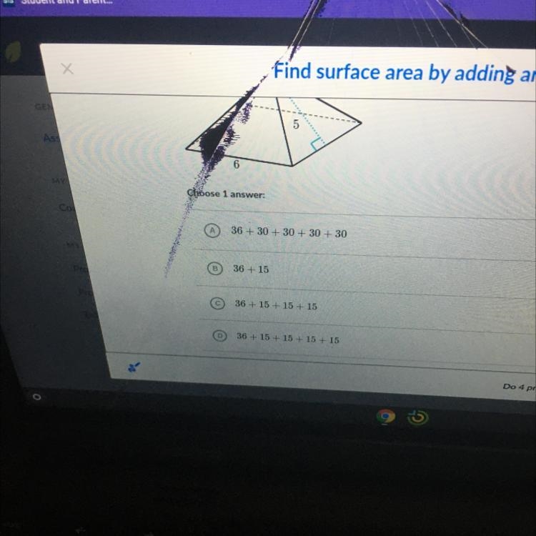 Which extension can be used to find the surface area of the following square pyramid-example-1