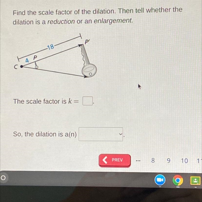 Find the scale factor of the dilation. Then tell whether the dilation is a reduction-example-1