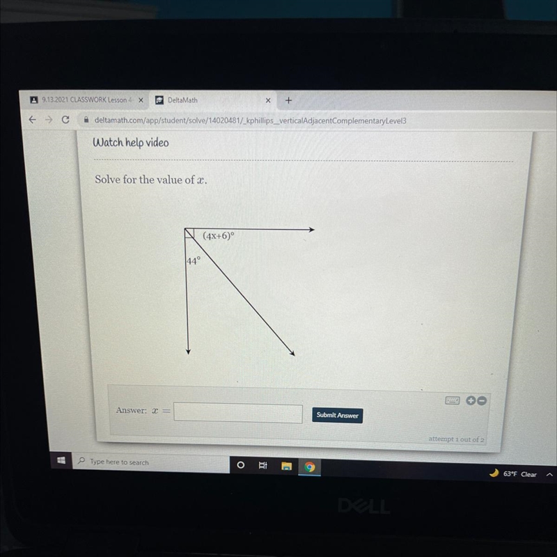 (4x+6)° 44° PLEASE HELP-example-1