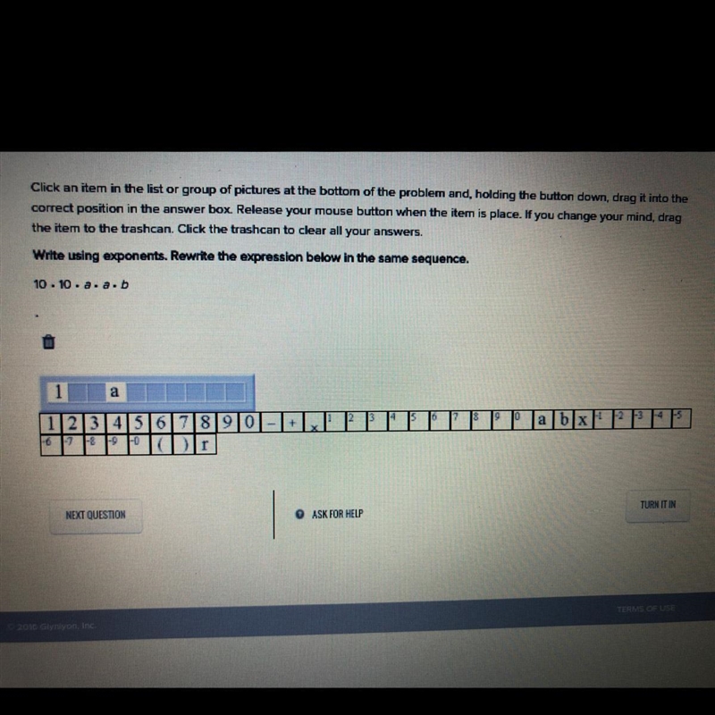 Write using exponents. Rewrite the expression below in the same sequence.-example-1