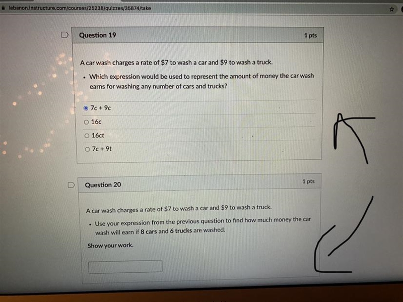 Question 19 is already answered I really only need question 20 answered :))￼-example-1