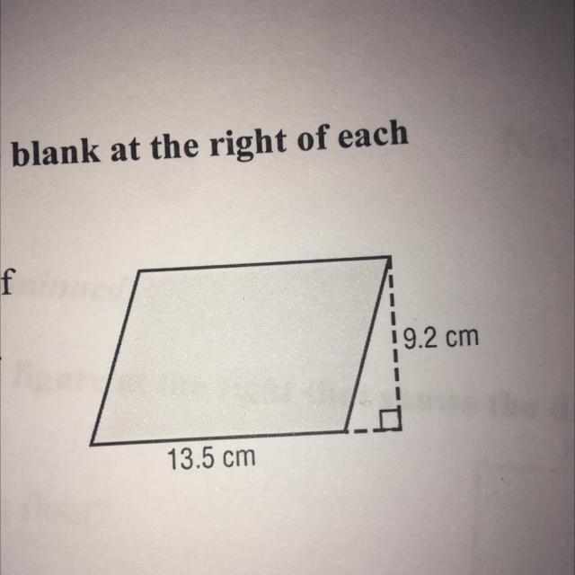 1. A package of sticky notes is in the shape of a parallelogram. The dimensions of-example-1