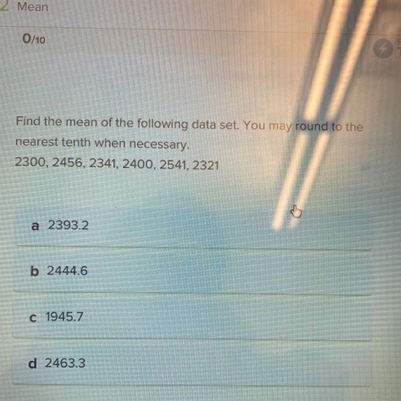 Find the mean of the following data set. You may round to the nearest tenth when necessary-example-1