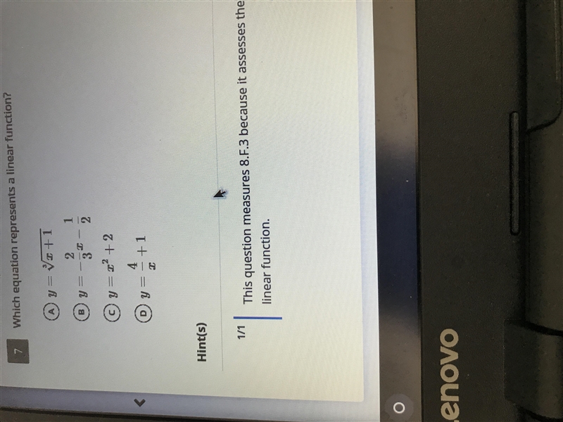 Which equation represents a linear function-example-1