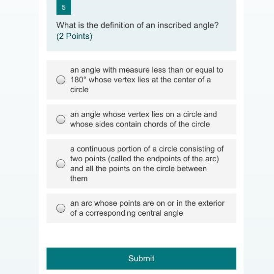 What is the definition of an inscribed angle-example-1