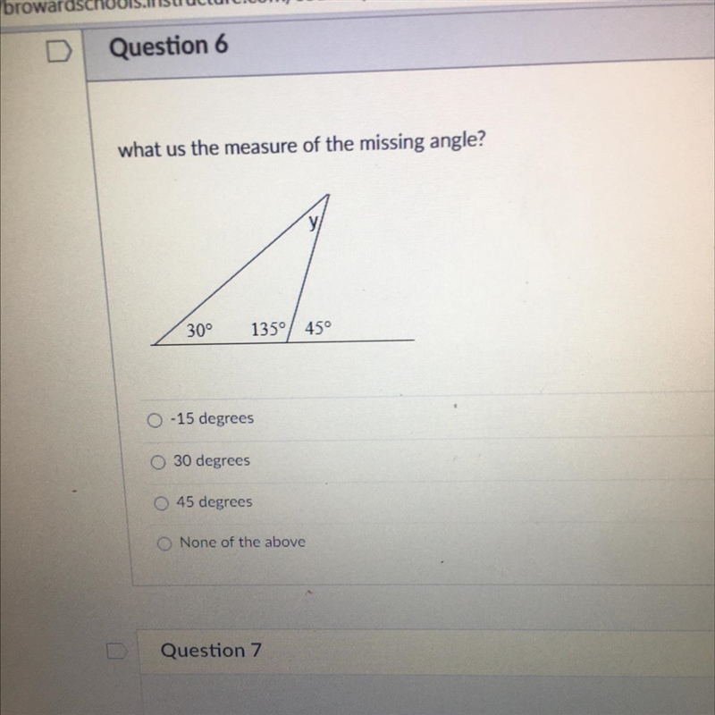 What us the measure of the missing angle?-example-1