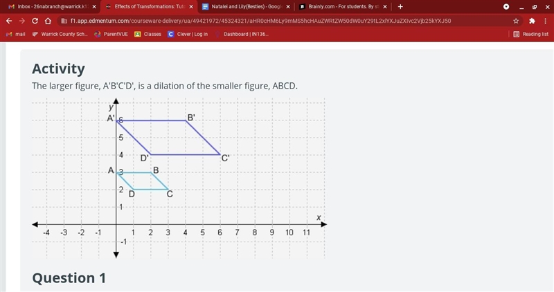 What coordinate expression represents the coordinates of any point after dilation-example-1