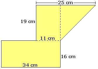 What is the area of the shape below? A. 886 cm2 B. 781.5 cm2 C. 1,019 cm2 D. 990.5 cm-example-1