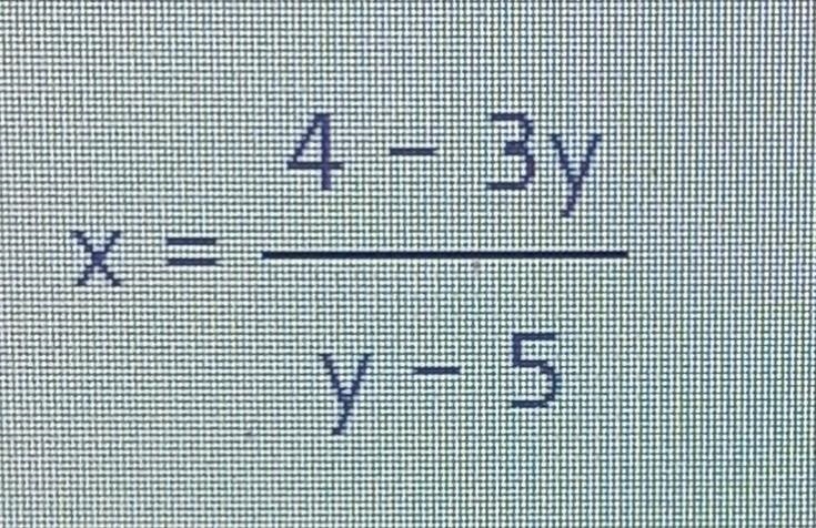 Make y the subject of the formula X= 4-3y/y-5 ​-example-1