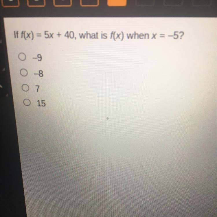 When is f(x) when x=-5-example-1