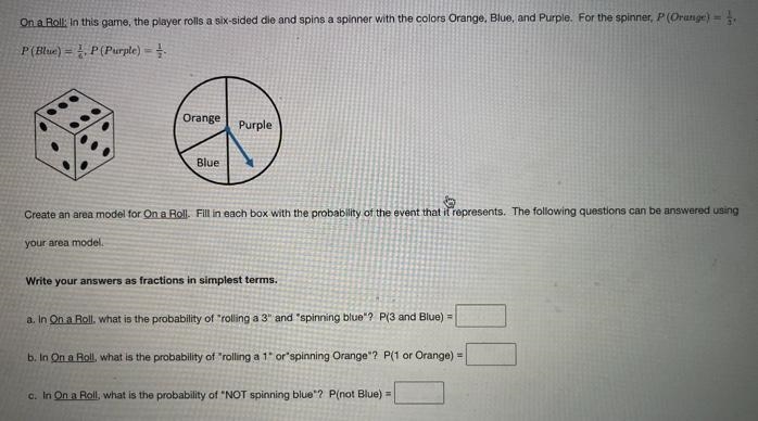 Fill in each box with the probability of the event that it represents. The following-example-1