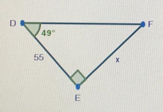 Please help!? Use △DEF, shown below, to answer the question that follows: What is-example-1