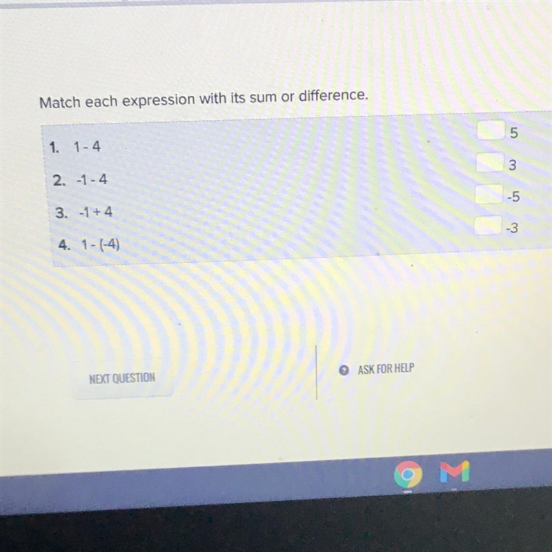 Match each expression with its sum or difference-example-1