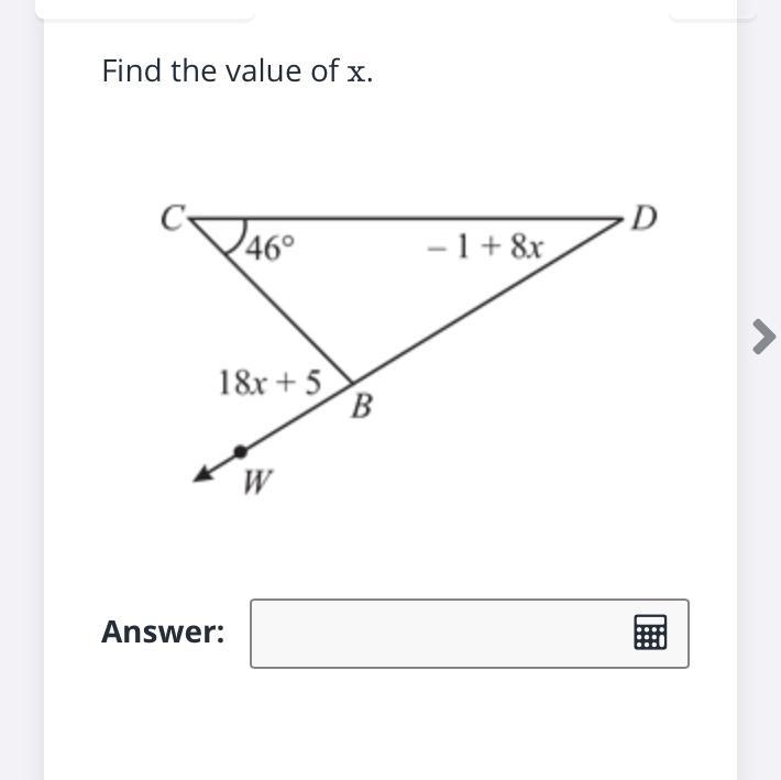 HELP ITS URGENT Find the value of x.-example-1