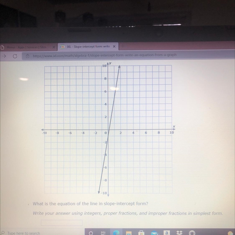 What is the equation of the line in slope-intercept form? Write your answer using-example-1