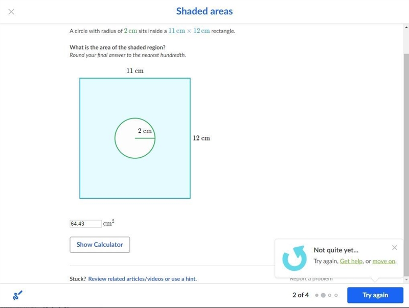 Shaded areas ( What is the area of the shaded region? )-example-1