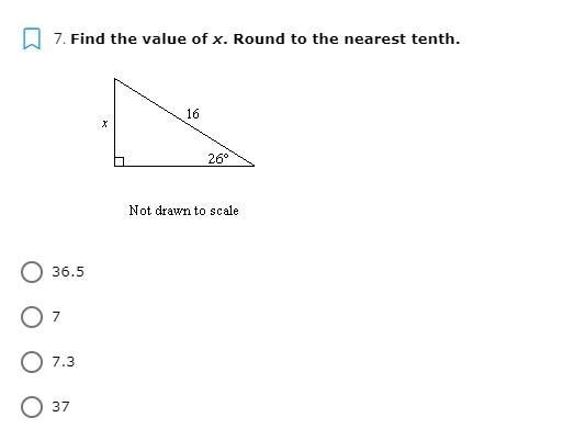 Find the value of x. Round to the nearest tenth.-example-1