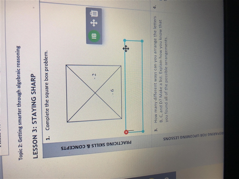 How am I supposed to complete this box problem?-example-1