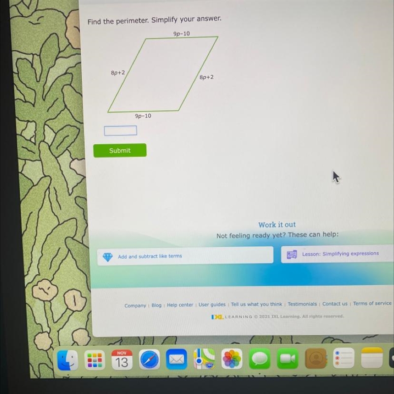 Find the perimeter. Simplify the answer.-example-1