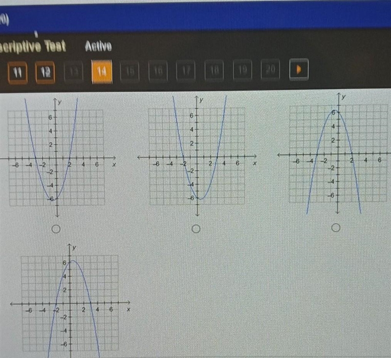 Which is the graph of f(x) = (x + 3)(x - 2)? ​-example-1