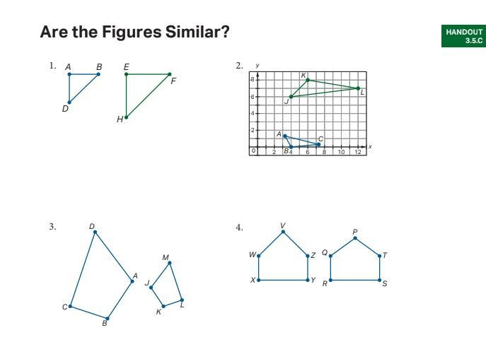 Are the following figures Congruent, and similar? I need help please.-example-2