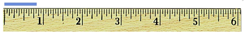 How long is the blue line in inches? Enter your final answer as a simplified fraction-example-1