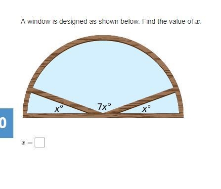 A window is designed as shown below. Find the value of x-example-1