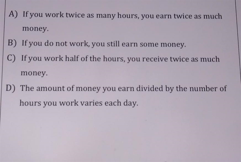 If the number of hours you hours you work is proportional to the amount of money you-example-1