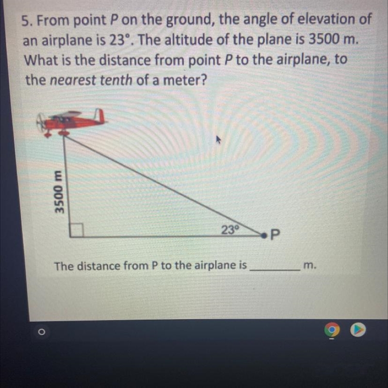 EMERGENCY HELP PLS: The distance from P to the airplane is ? m.-example-1