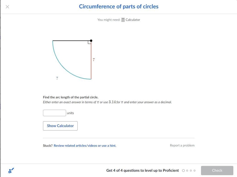 Find the arc length of the partial circle.-example-1