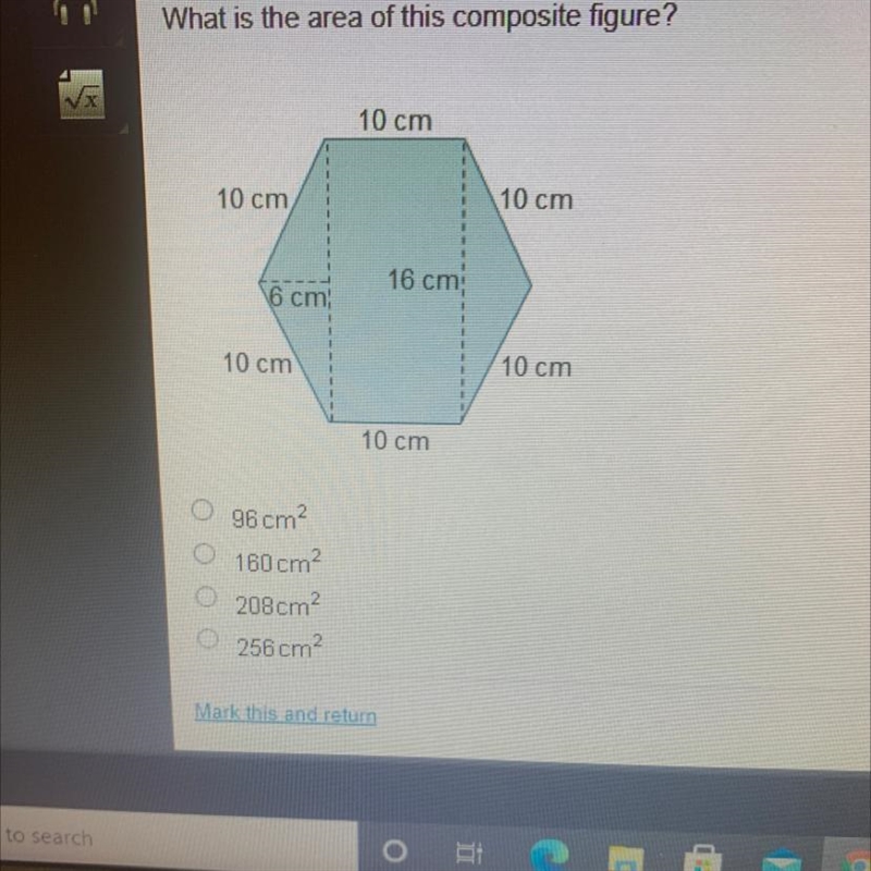 What is the area that f this composite figure?-example-1