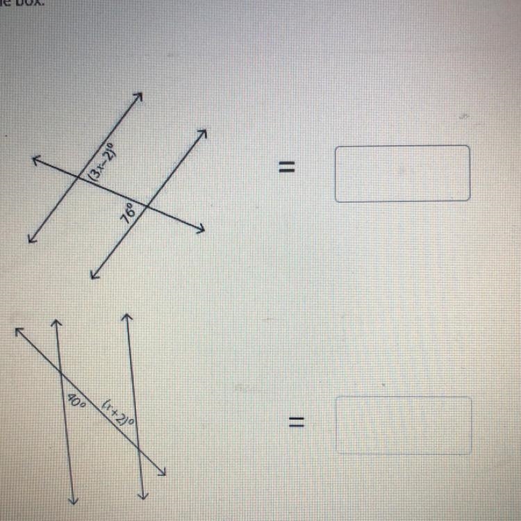 PLS HELP!!! Find the value of x in each figure and place the correct value into the-example-1