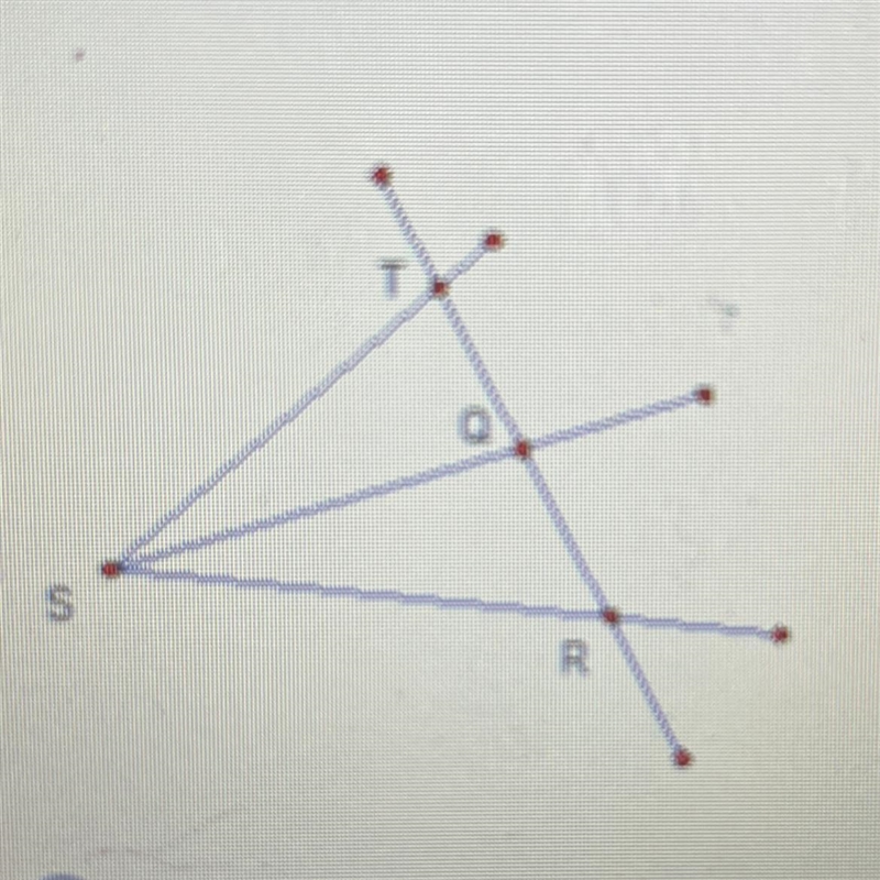 2. Name 3 points that are collinear* 2 s S R O points T, Q, and R O points T, Q, and-example-1