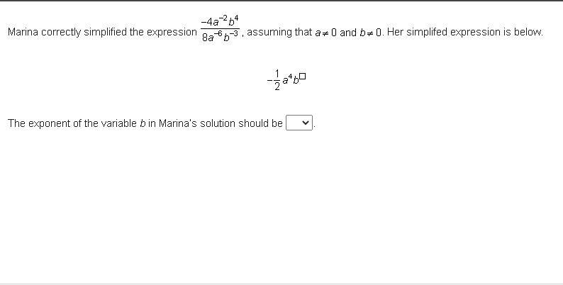 Marina correctly simplified the expression , assuming thatHer simplifed expression-example-1