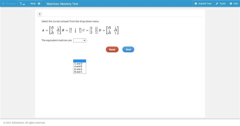 The equivalent matrices are .-example-1