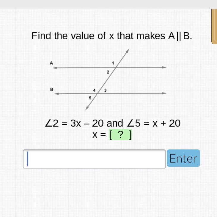 Find the value of x that makes A||B-example-1