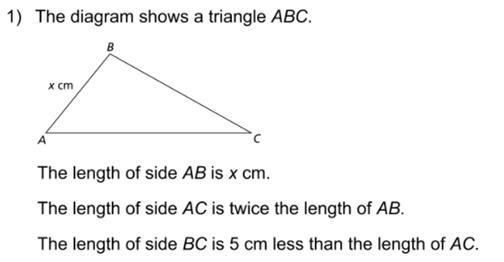 Question 1a: Write the expression for side AC and side BC. (answer as: AC = ......, BC-example-1