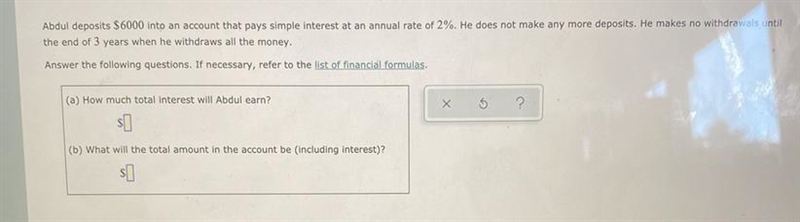 Abdul deposits $6000 into an account that pays simple interest at an annual rate of-example-1