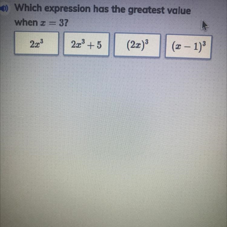 Which expression has the greatest value when x=3-example-1