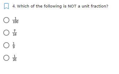 Which of the following is not a Unit fraction.-example-1