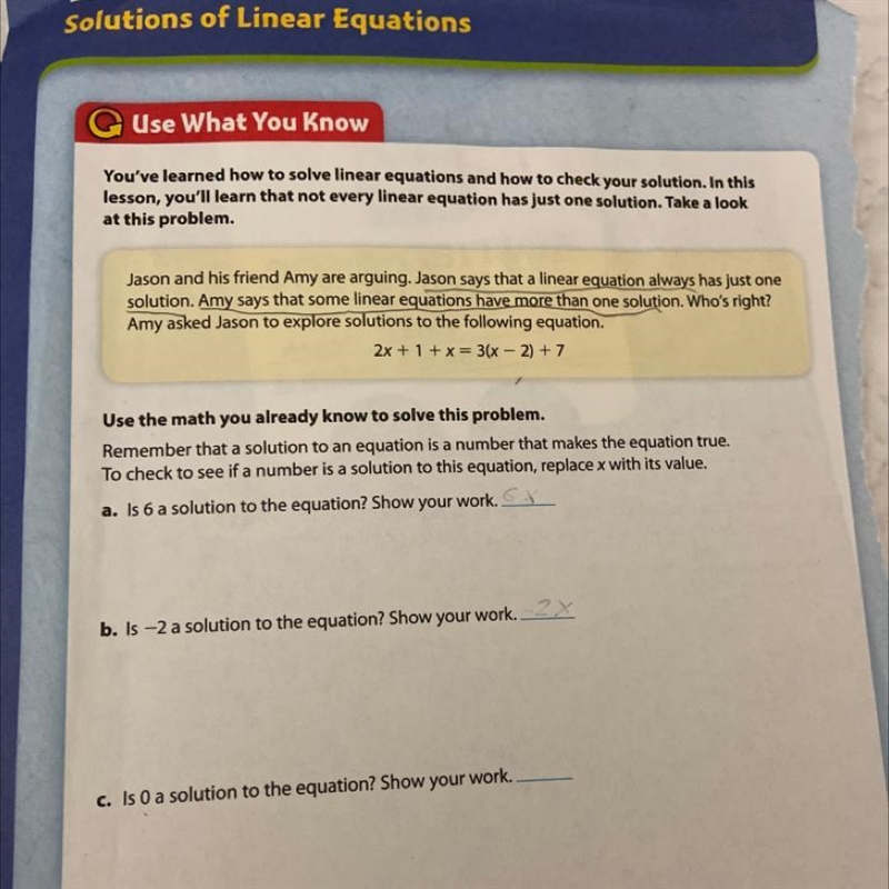 Lesson 14 Introduction Solutions of Linear Equations Use What You Know You've learned-example-1