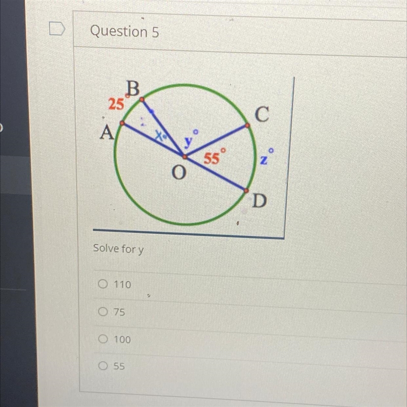 Solve for y 110 75 100 55-example-1